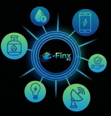 Finx PE retailer dashboard showing wallet balance, wallet load, payout and bill-payment services