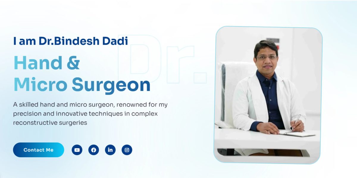 Dr. Bindesh Dadi portfolio website screenshot
