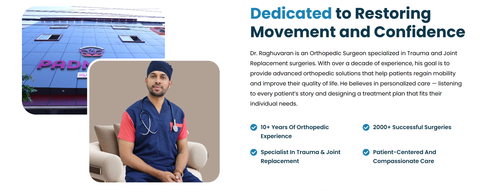 Dr. Raghuvaran Dubala website screenshot