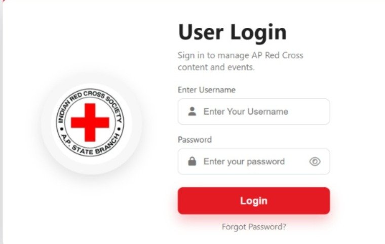 AP Red Cross user login screen